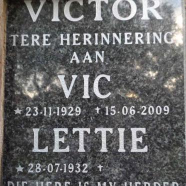 VICTOR Vic 1929-2009 &amp; Lettie 1932-