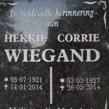 WIEGAND Hekkie 1921-2014 &amp; Corrie 1927-2014