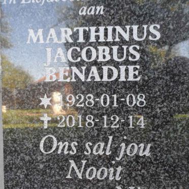 BENADIE Marthinus Jacobus 1928-2018