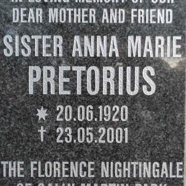 PRETORIUS Anna Marie 1920-2001