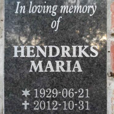 HENDRIKS Maria 1929-2012