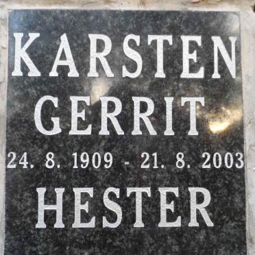 KARSTEN Gerrit 1909-2003 &amp; Hester 1919-2011