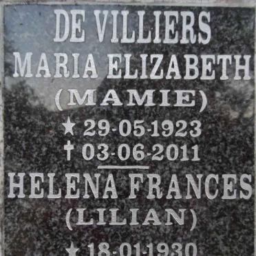 VILLIERS Maria Elizabeth, de 1923-2011 :: VILLIERS Helena Frances, de 1930-