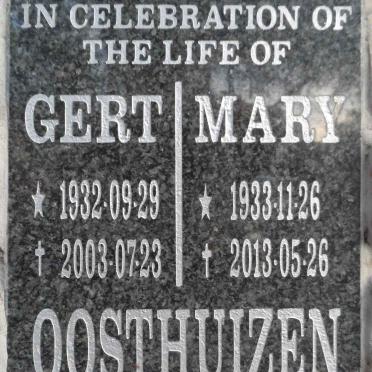 OOSTHUIZEN Gert 1932-2003 &amp; Mary 1933-2013