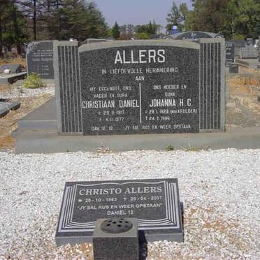 ALLERS Christiaan Daniel 1911-1977 &amp; Johanna H.C. KEULDER 1923-1996 :: ALLERS Christo 19?3-2007