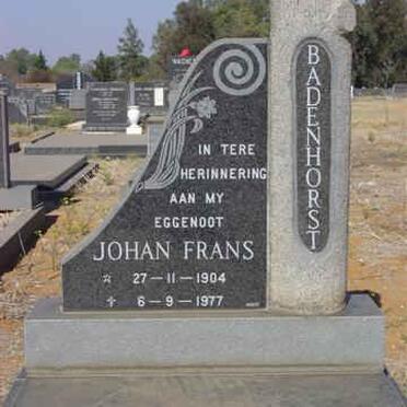 BADENHORST Johan Frans 1904-1977
