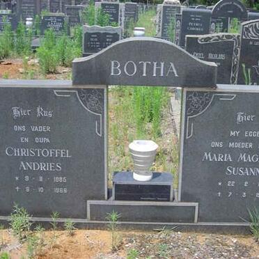 BOTHA Christoffel Andries 1885-1969 &amp; Maria Magdalena Susanna 1901-1967