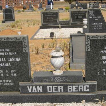 BERG Johannes Willem, van der 1909-1992 &amp; Jeanetta Gasina Maria 1913-1985