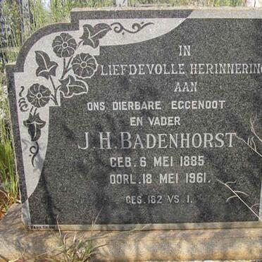 BADENHORST J.H. 1885-1961