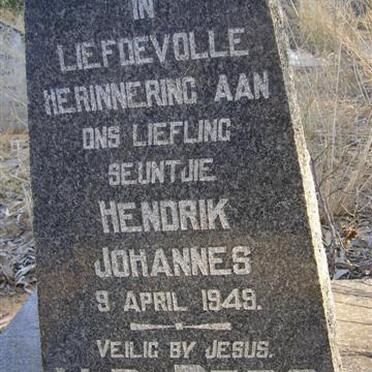 BERG Hendrik Johannes, v.d. -1949