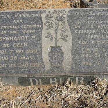 BEER Sybrandt A., de -1952 &amp; Susanna Aletta Isabella BRONKHORST 1910-1974