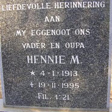 BOTHA Hennie M. 1913-1995