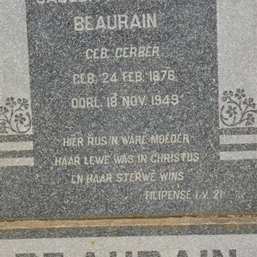 BEAURAIN Jacoba Petronella nee GERBER 1876-1949