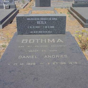BOTHMA Daniël Andries 1929-1978 &amp; Heila 1933-1985