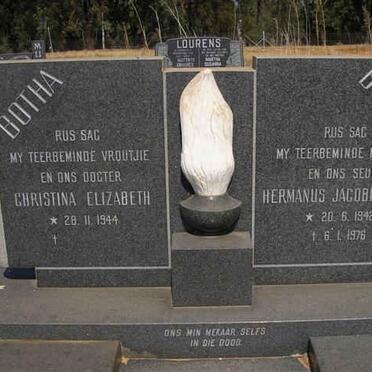 BOTHA Hermanus Jacobus 1942-1976 &amp; Christina Elizabeth 1944-