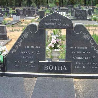 BOTHA Christiaan F. 1906-1969 &amp; Anna M.C. OLIVIER 1907-1988