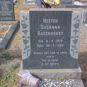 BADENHORST Hester Susanna 1870-1956