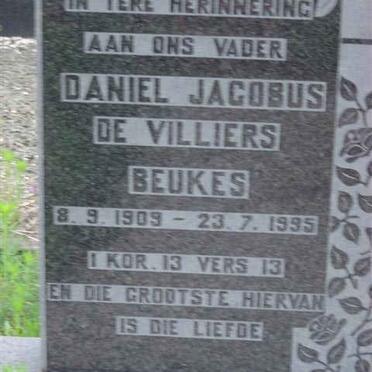 BEUKES Daniel Jacobus De Villiers 1909-1995