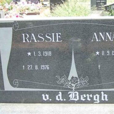 BERGH Rassie, v.d. 1918-1976 &amp; Anna 1921
