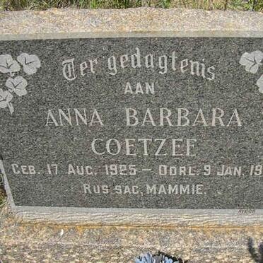 COETZEE Anna Barbara 1925-1963