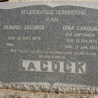 COCK Hendrik Jacobus, la 1879- &amp; Dina Carolina OOSTHUIZEN 1879-1954