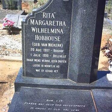 CONROY Margaretha Wilhelmina Hobhouse nee VAN NIEKERK 1907-1990