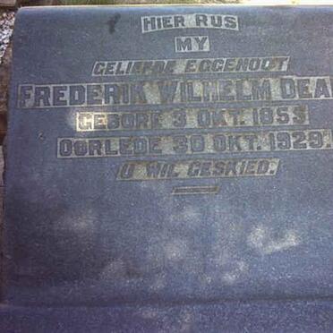 DEALE Frederik Wilhelm 1855-1929 &amp; Elizabeth Cornelia SCHOOMBEE 1856-1951