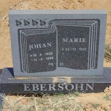 EBERSOHN Johan 1928-1996 &amp; Marie 1926-