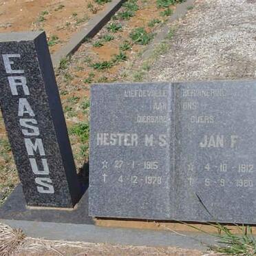 ERASMUS Jan F. 1912-1980 &amp; Hester M.S. 1915-1978