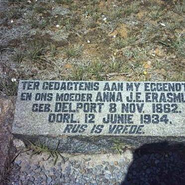 ERASMUS Anna J.E. nee DELPORT 1862-1934