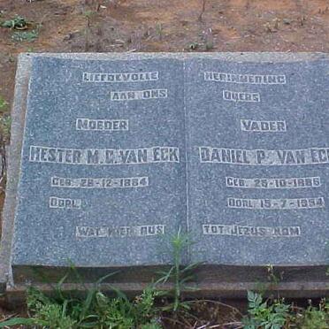 ECK Daniel P., van 1886-1954 &amp; Hester M.C. 1884-1970