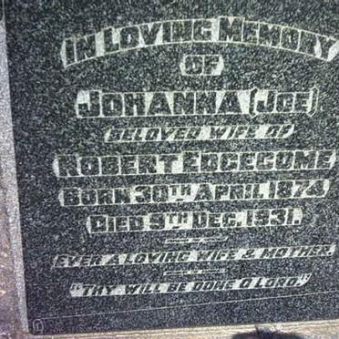 EDGECOME Johanna 1874-1931 :: EDGECOME Cryil 1904-1935 :: EDGECOME Norman 1907-1937