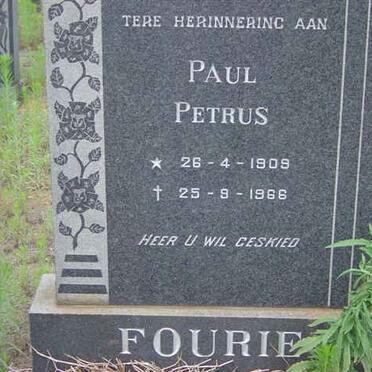 FOURIE Paul Petrus 1909-1966