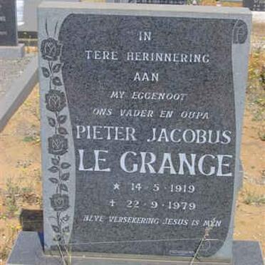 GRANGE Pieter Jacobus, le 1919-1979