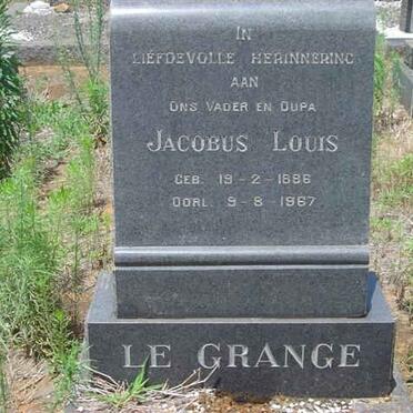 GRANGE Jacobus Louis, le 1886-1967