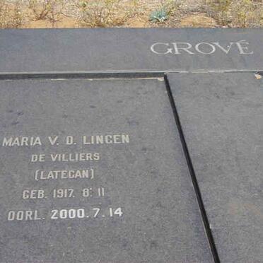 GROVÉ Maria v.d. Lingen de Villiers nee LATEGAN 1917-2000