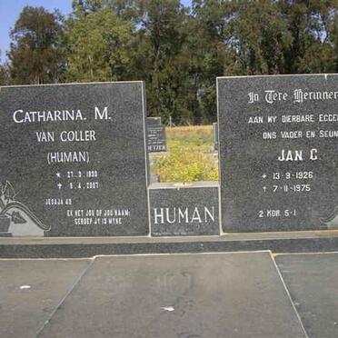 HUMAN Jan C. 1926-1975 &amp; Catharina M. VAN COLLER 1930-2007