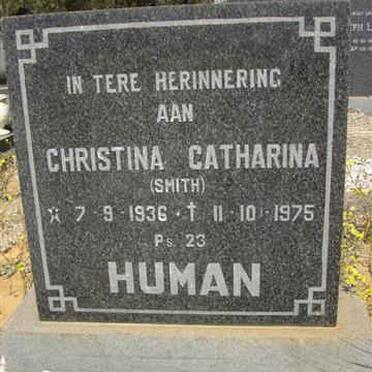 HUMAN Christina Catharina nee SMITH 1936-1975