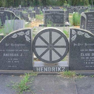 HENDRIKZ Andreas J. 1889-1973 &amp; Elsie D.S. VAN ASWEGEN 1891-1973