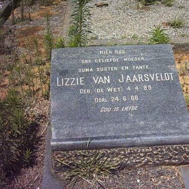JAARSVELDT Lizzie, van nee DE WET 1889-1966