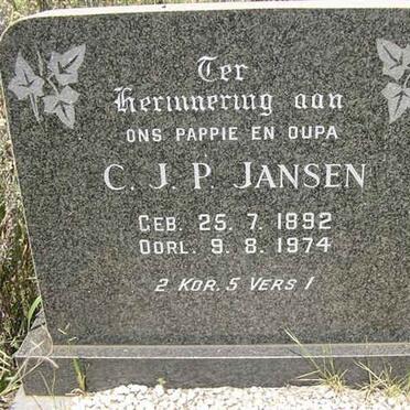 JANSEN C.J.P. 1892-1974