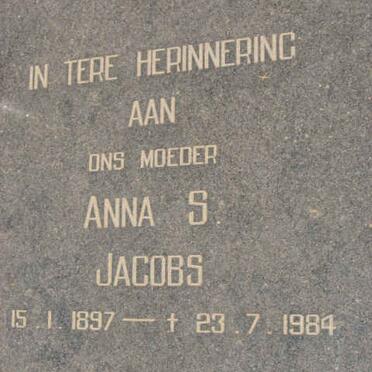 JACOBS Anna S. 1897-1984