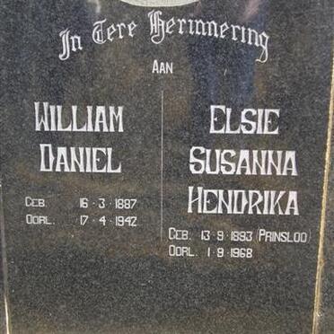 JACOBS William Daniel 1887-1942 &amp; Elsie Susanna Hendrika PRINSLOO 1893-1968