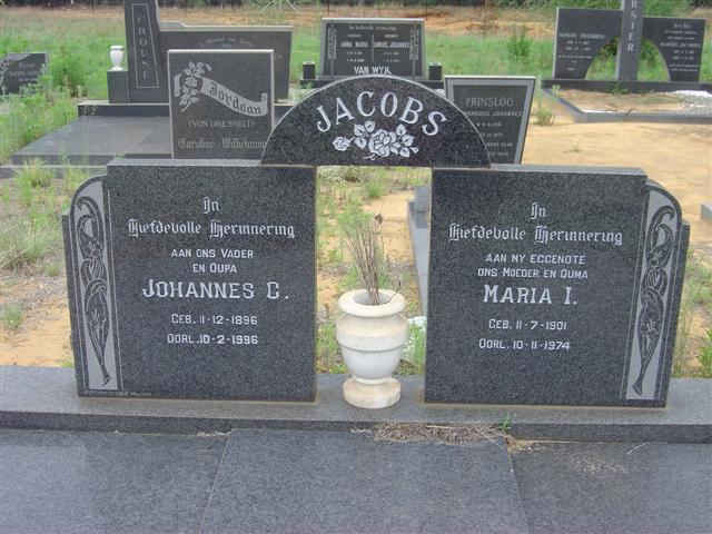 JACOBS Johannes C. 1896-1996 &amp; Maria I. 1901-1974