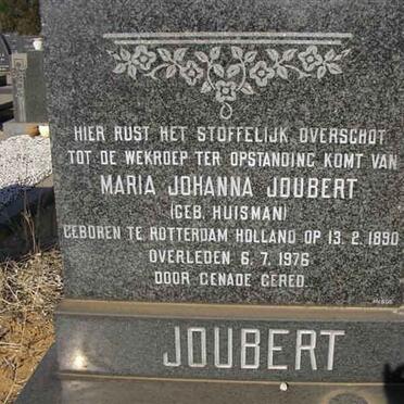 JOUBERT Maria Joubert nee HUISMAN 1890-1976
