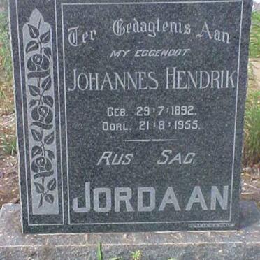 JORDAAN Johannes Hendrik 1892-1955