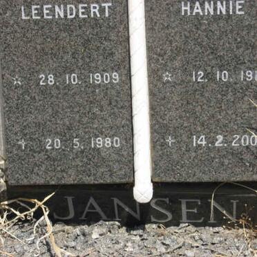 JANSEN Leendert 1909-1980 &amp; Hannie 1910-2005