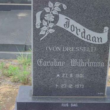 JORDAAN Caroline Wilhelmina nee VON DRESSELT  1901-1973