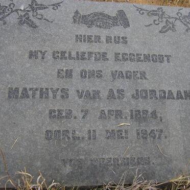 JORDAAN Mathys van As 1884-1947