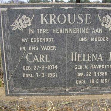 KROUSE Carl 1874-1961 &amp; Helena E. RAVENSTYN 1888-1976